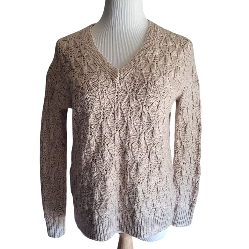 Rebecca Taylor La Vie Wool V Neck Cable Knit Sweater Women's XS